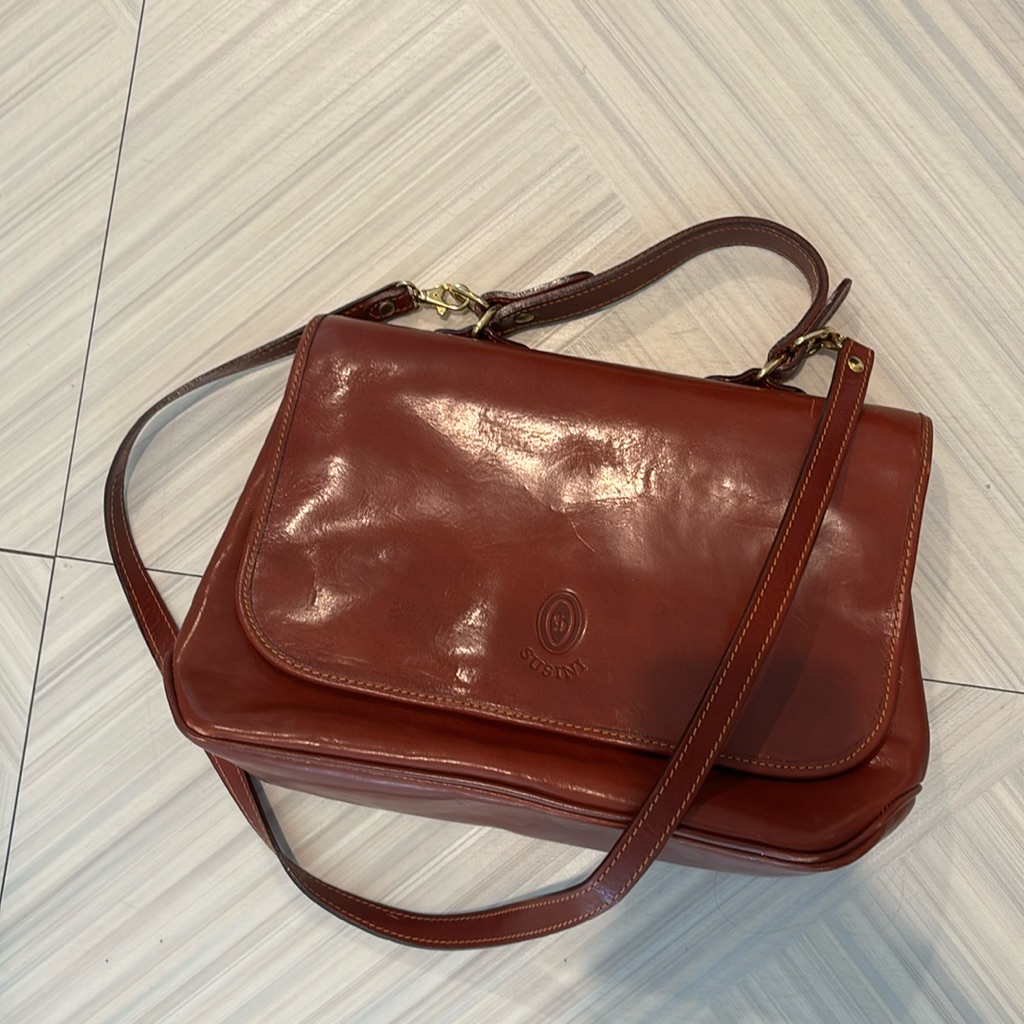 Genuine Leather Bag Susini Beautiful Brown Chestnut Work Bag Vintage